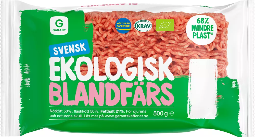 Garant's new packaging for organic meat, flowpack