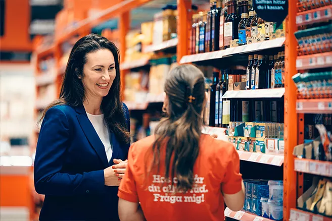 Axfoods CEO and president Simone Margulies stands in a Willys store